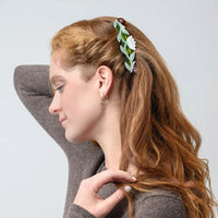 Brocéliande French Barrette With Lotus Flowers and Snails