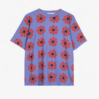 Flower Pattern Fitted T-Shirt - Parkette.