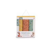 Trois Petits Lapins Cotton Muslin Set – Sage, Clay & Ochre (Set of 3) - Parkette.