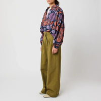Womens Pleated Wide Leg Pants - Parkette.