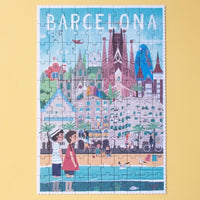 Barcelona Skyline Reversible Puzzle