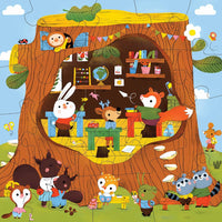 Forest School 25 Piece Floor Puzzle with Shaped Pieces - Parkette.