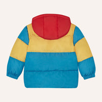 Color Block Blue Puffer Jacket - Parkette.
