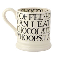 Black Toast All Over Writing Half Pint Mug