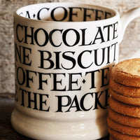 Black Toast All Over Writing Half Pint Mug