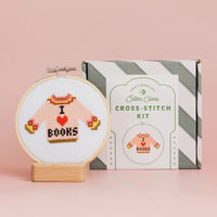 I Love Books Cross Stitch Kit for Beginners