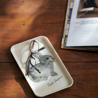 Isabelle Boinot Lapin Linen Coated Tray - Small - Parkette.