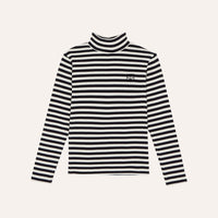 Grey Stripes Turtleneck T-Shirt - Parkette.