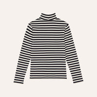 Grey Stripes Turtleneck T-Shirt - Parkette.