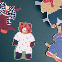 Bear Paper Doll Holiday Card - Parkette.