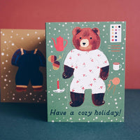 Bear Paper Doll Holiday Card - Parkette.