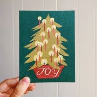 Joy Candle Tree Card