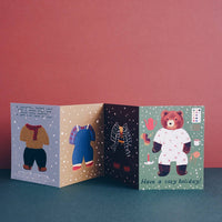 Bear Paper Doll Holiday Card - Parkette.
