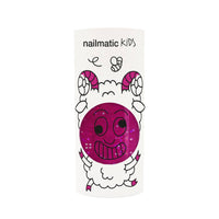 Nailmatic Kids Sheepy Clear Raspberry Glitter Water-Based Nail Polish - Parkette.