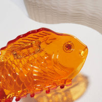 Sea Bream Clear Orange Acetate Ocean Fish Hair Claw Clip - Parkette.