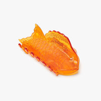Sea Bream Clear Orange Acetate Ocean Fish Hair Claw Clip - Parkette.