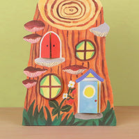 Little Log House Die Cut Card