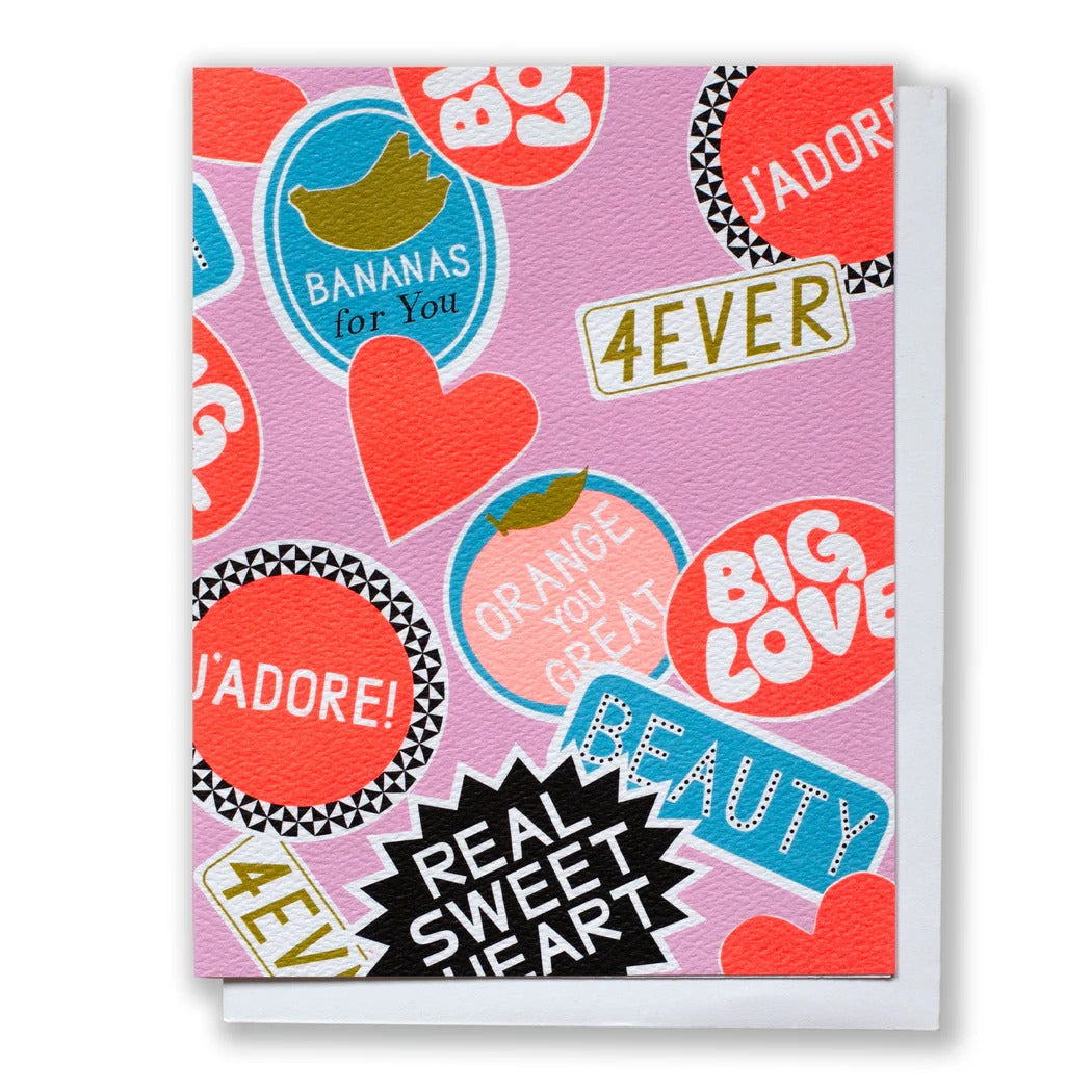 Sticker Love Note Card - for Valentines, Galentines, Friendship and More! - Parkette.