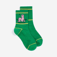 Long Puff Short Socks — Green