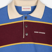 Striped Cotton Polo Jumper