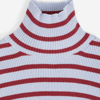 Striped Turtleneck Wool-Cotton Jumper