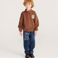 Beast Tag Zipped Quilted Sweatshirt