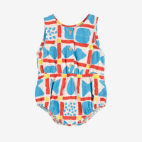 Baby Geometric Game All Over Woven Romper - Parkette.