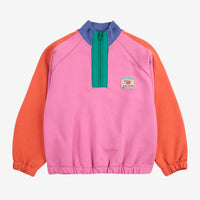 Kids Smiling Color Block 1/4 Zipped Sweatshirt - Parkette.