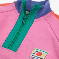 Kids Smiling Color Block 1/4 Zipped Sweatshirt - Parkette.