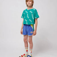 Kids Smiling Color Block Terry Cloth Shorts - Parkette.
