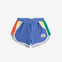 Kids Smiling Color Block Terry Cloth Shorts - Parkette.