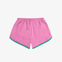 Kids Pink Color Block Shorts - Parkette.