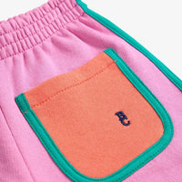 Kids Pink Color Block Shorts - Parkette.