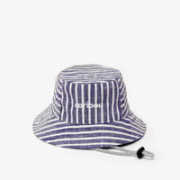 Caribou Linen Bucket Hat — Striped Indigo - Parkette.