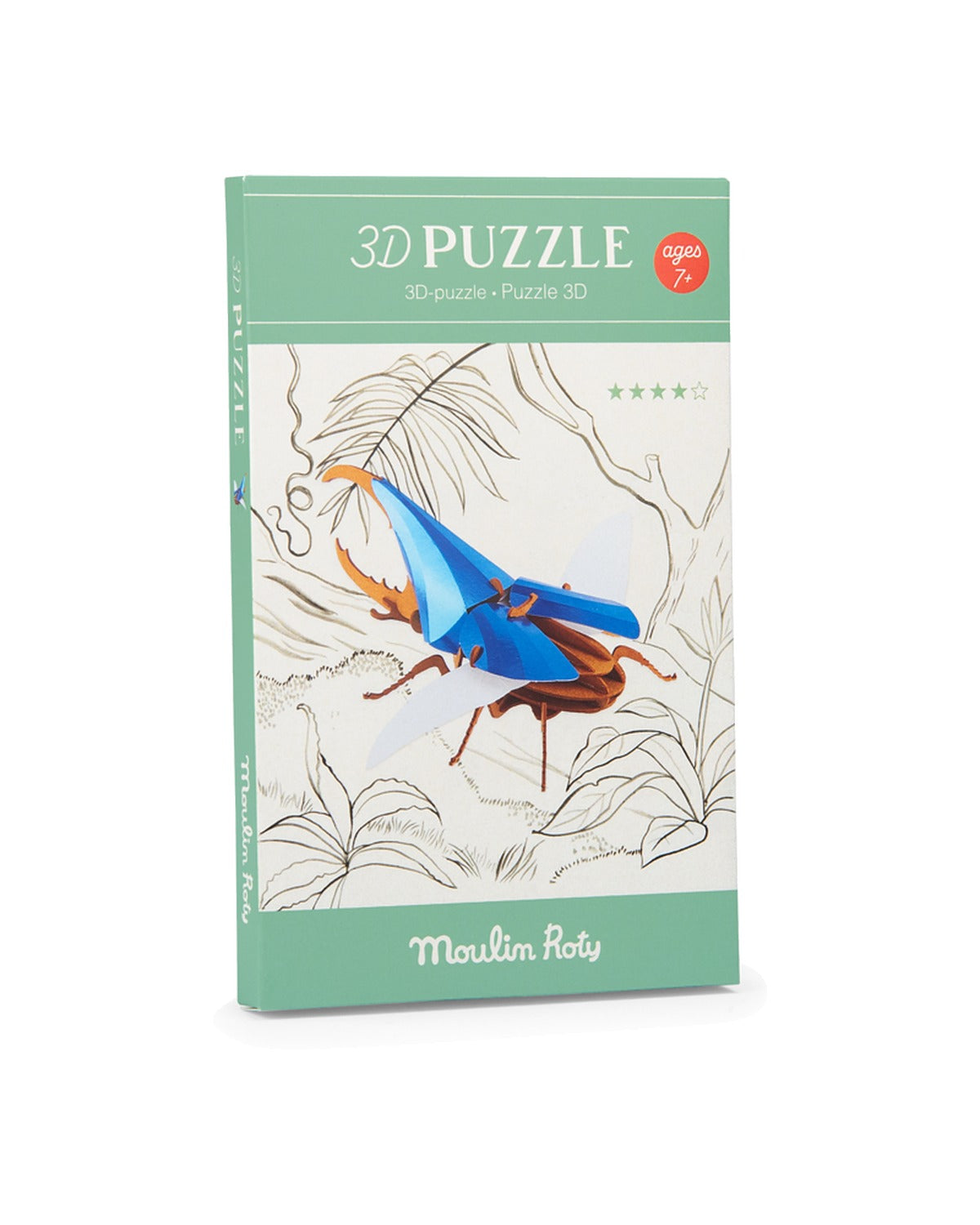 【レトロ】THE BEETLES OF THE WORLD 3Dカード Tout Autour du Monde 3D Puzzle - Hercules Beetle | Parkette.