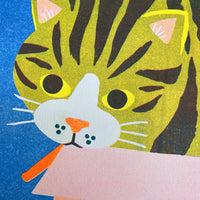 Cat in a Box Riso Print