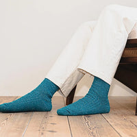 Hemp Cotton Ribbed Socks - Blue
