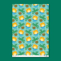 Happy Kitty Gift Wrap - Set of 3 Sheets - Parkette.