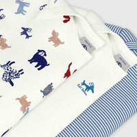 3-Pack Dog Print Short Sleeved Bodysuits - Parkette.