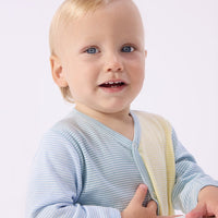 Colourblock Stripe Footed Sleepsuit