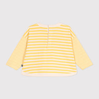Babies Long Sleeved Stripy Cotton T Shirt - Yellow - Parkette.