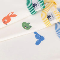 Short-Sleeved Printed Cotton Bodysuit - Pack of 3 (Animals) - Parkette.