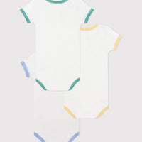 Short-Sleeved Printed Cotton Bodysuit - Pack of 3 (Animals) - Parkette.