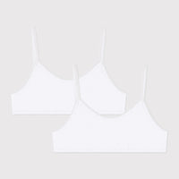 Girls' White Bralettes - 2-Pack - Parkette.