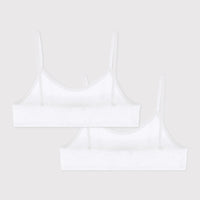 Girls' White Bralettes - 2-Pack - Parkette.