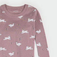 Winter Hare on Elderberry PJ Set - Parkette.