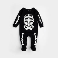 Skeleton Glow in the Dark Print on Black Sleeper - Parkette.