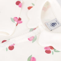 Babies' Footless Fruit Patterned Cotton Pajamas with Petal Collar - Parkette.