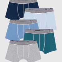Kids' Plain Cotton Boxers - 5-pack - Parkette.