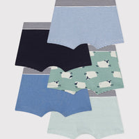 Kids Sheep Patterned Cotton Boxers - 5-pack - Parkette.